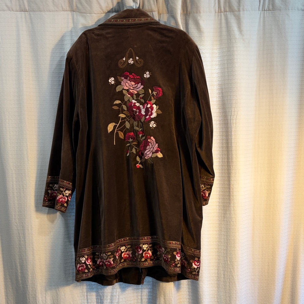 Embroidered Brown Coat - image 3